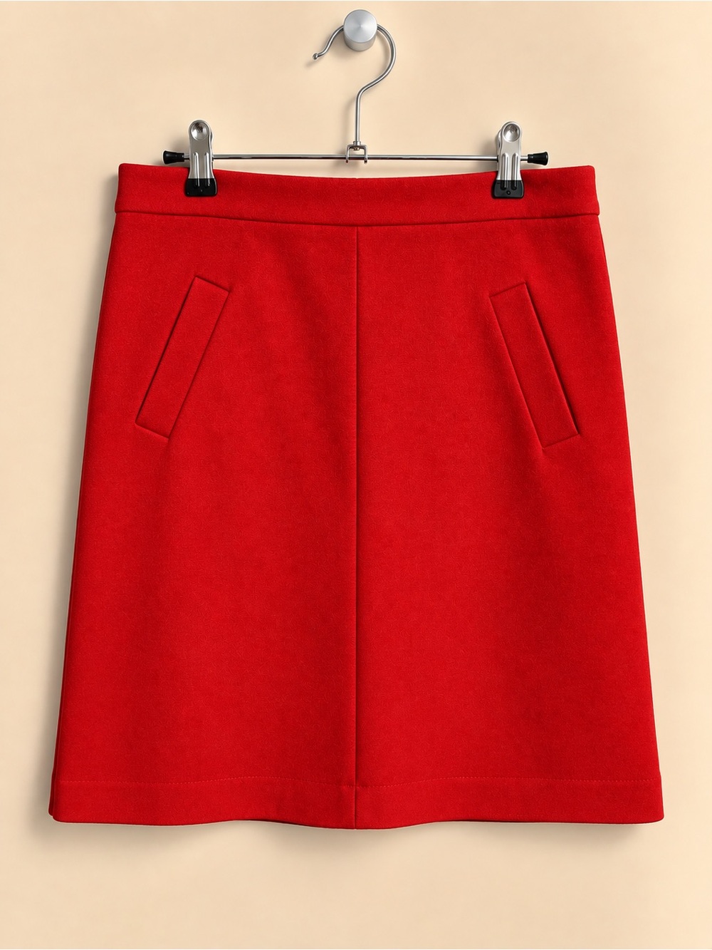 Mario Serrani Italy Red A-Line Mini Skirt Tailored Size 8 Like New